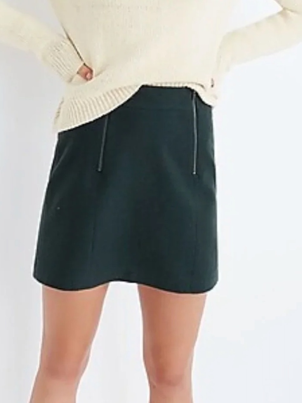 Madewell Uptown Wool Zipper Mini Skirt – Evergreen – Size 00